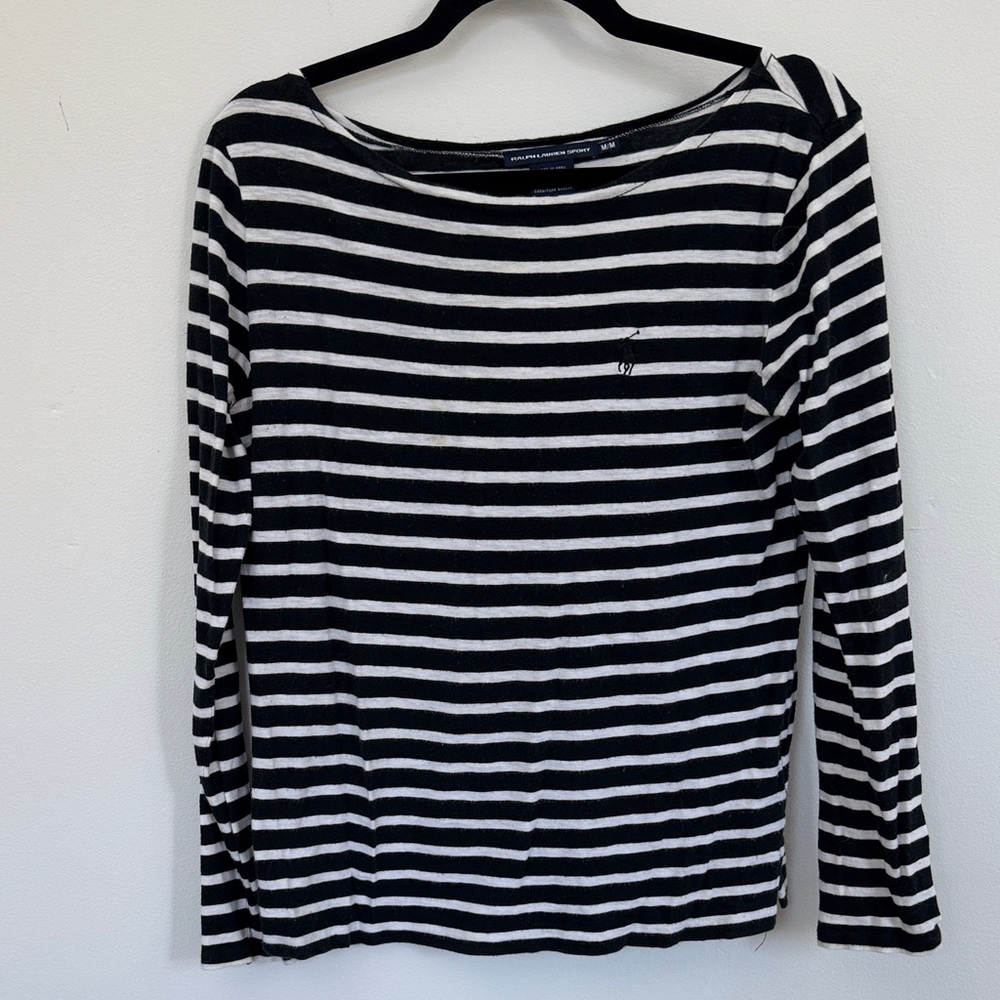 Ralph Lauren Sport Black and White Cotton Top